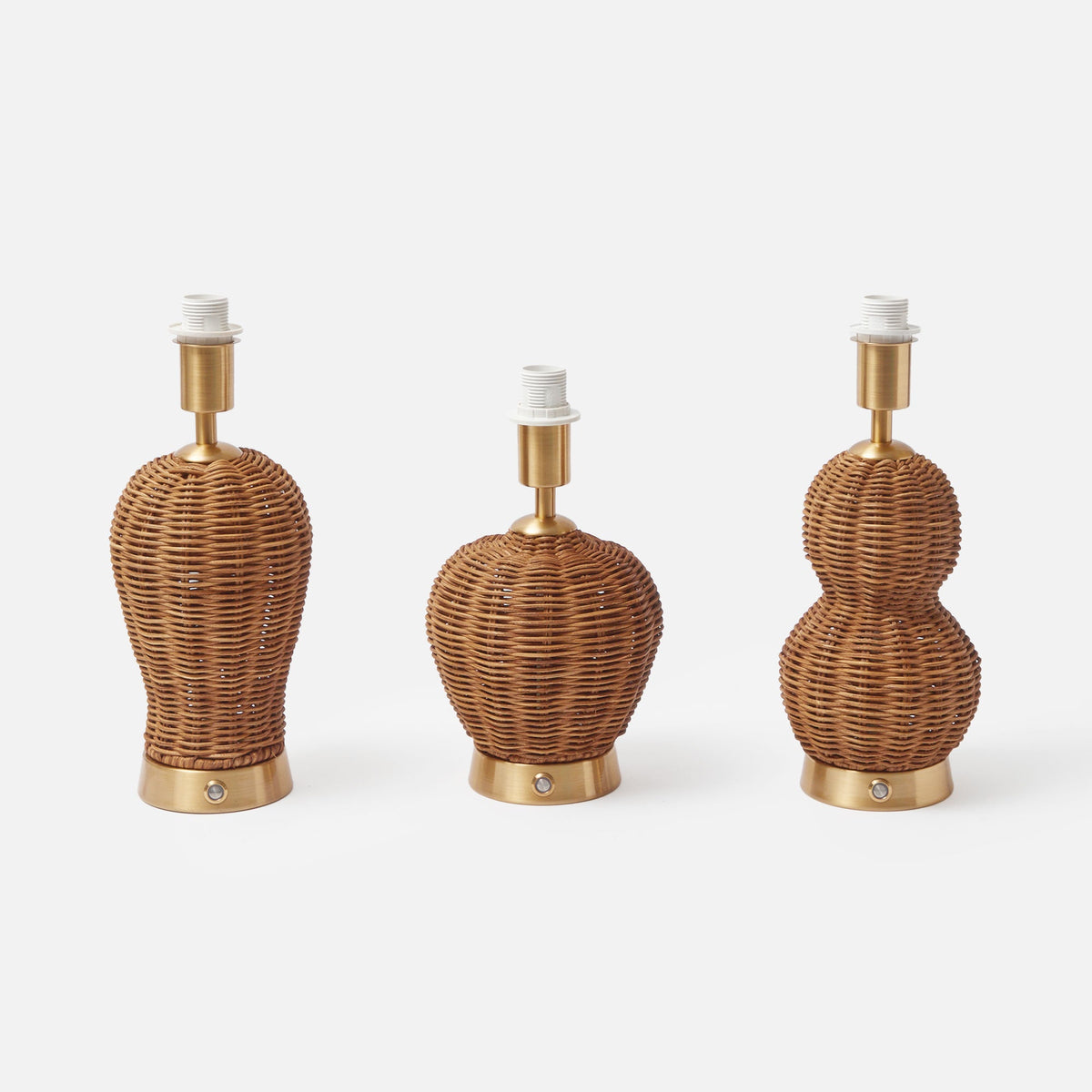 Trio of Rechargeable Rattan Lamps