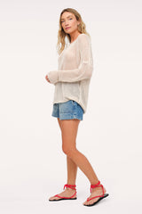 Open Knit Sweater | Bone