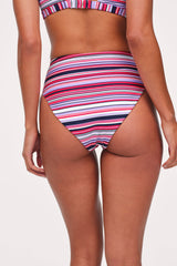 High Waist Bikini Bottom | Wisteria Stripe