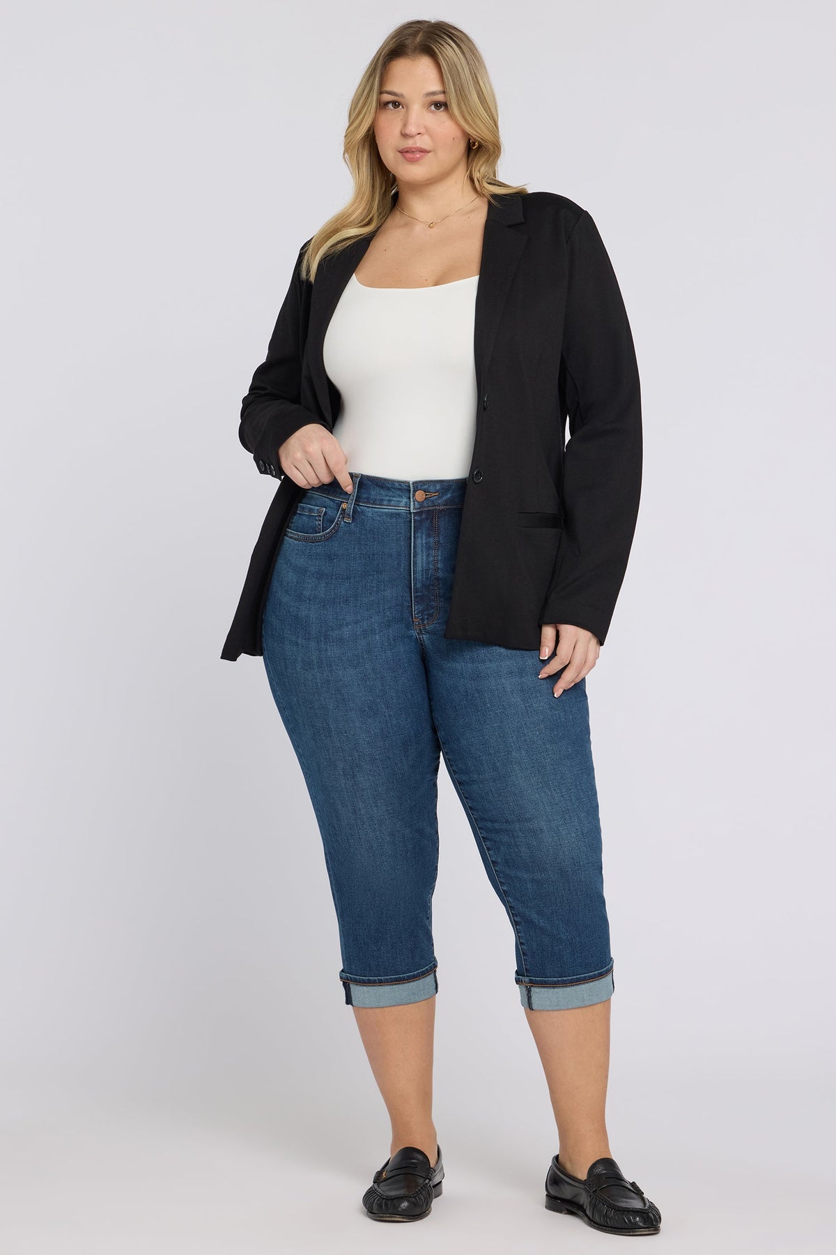 Marilyn Straight Crop Jeans In Plus Size - Sunset Villa