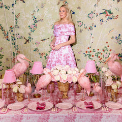 Pink Basketweave Dinner & Starter Plates (Set of 8)