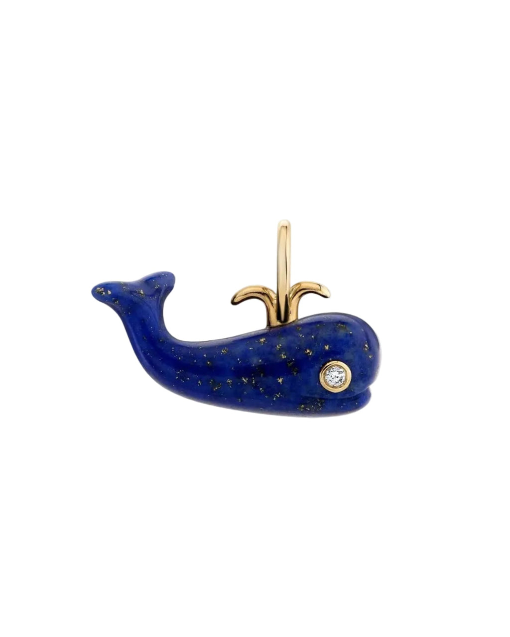 Lapis Migrating Whale Charm Necklace