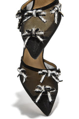 Special Weekend Lace Up Pump Heels - Black