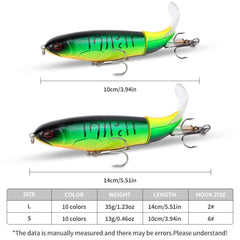 5-Piece Topwater Pencil Lure Set – Rotating Tail, 10cm/13g, Freshwater & Saltwater