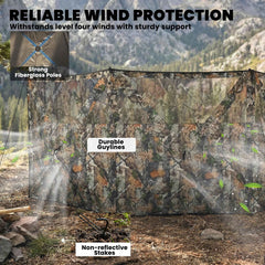 3-Panel Pop-Up Hunting Blind | 176" One-Way See-Through Camo Blind with Storage Pockets