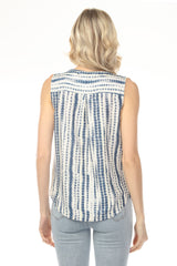 Charlie B Printed Sleeveless Top with Rounded Hem C4588-787A