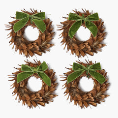 Forest Green Mini Velvet Napkin Bows (Set of 4)