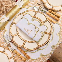 White & Gold Amanda Napkins (Set of 4)