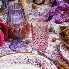 Purple Hobnail Jug & Glasses (Set of 6)