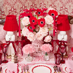 Fifi Poodle Rechargeable Lamp with Red Velvet Bow Shade (18cm)