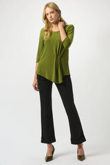 Joseph Ribkoff Asymmetrical Scoop Neck 3/4 Sleeves Tunic Top 253027