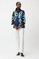 Joseph Ribkoff Black/Multi Satin Soutache Mesh Jacket 261904