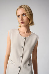 Joseph Ribkoff Moonstone Button Front Knitted Vest 261938