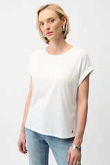 Joseph Ribkoff Crew Neck Short Sleeve Cotton T-Shirt 261999