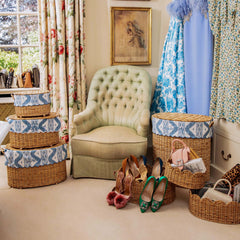 Isabella Rattan Basket with Ikat Liner (Extra Small)
