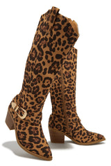 Zelia Western Cowgirl Boots - Leopard