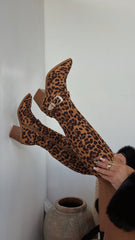 Zelia Western Cowgirl Boots - Leopard