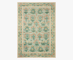 Eden Mughal Rose Power Loomed Rug - Moss