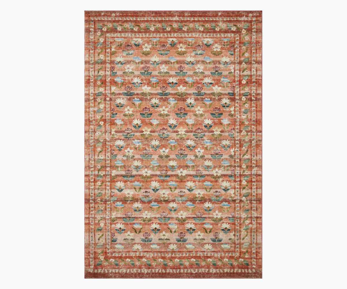 Courtyard Hadley Printed Rug - Terracotta