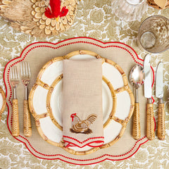 Putty & Red Eloise Linen Placemats (Set of 4)