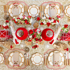 Putty & Red Eloise Linen Placemats (Set of 4)