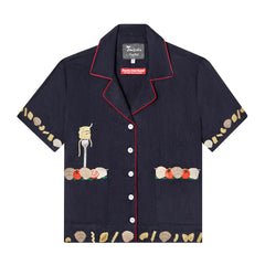 'Vongole!' Cabana ~ Crop Cut (Navy)