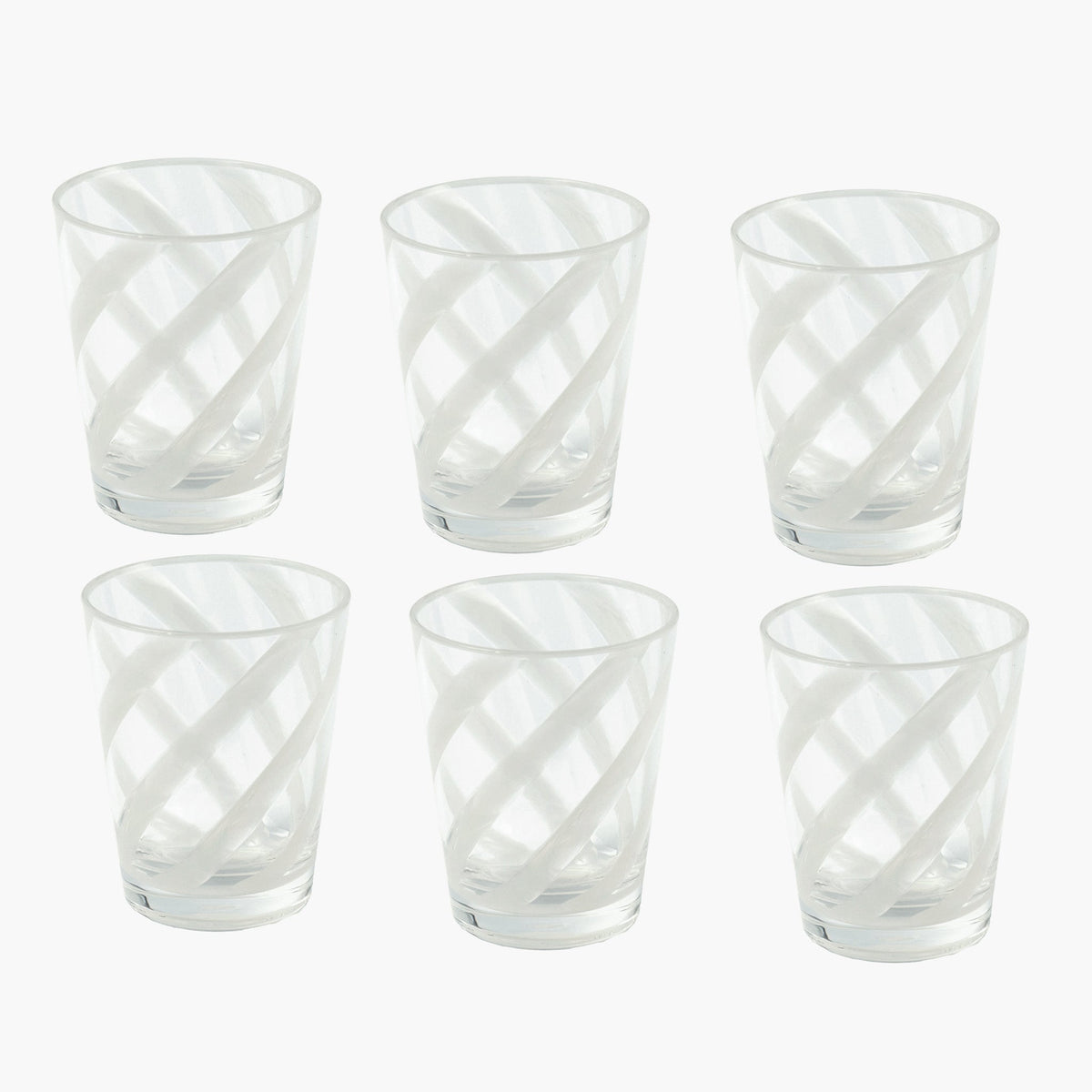 White Swirl Outdoor Glasses (Set of 6)