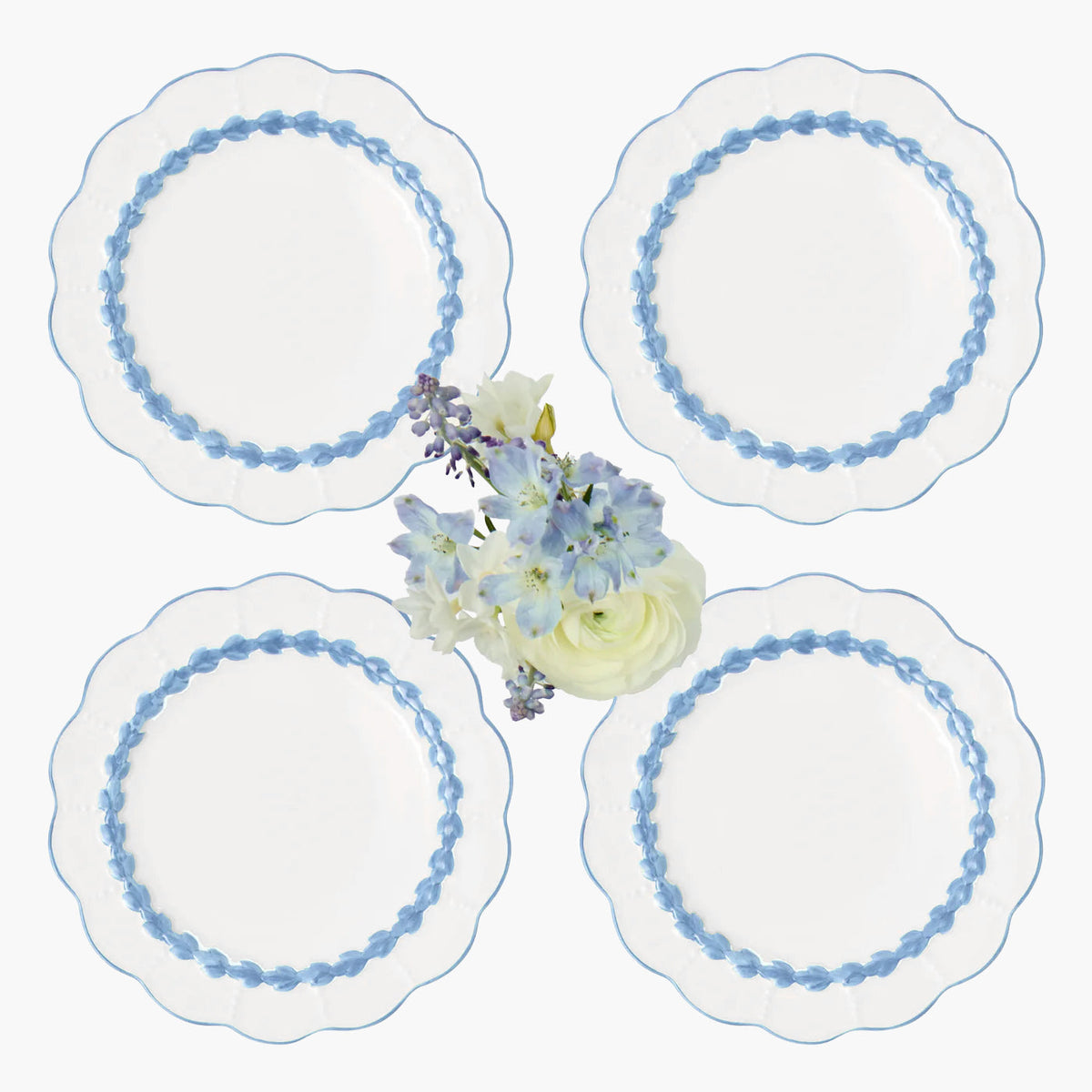 Blue Laurel Dinner Plates (Set of 4)