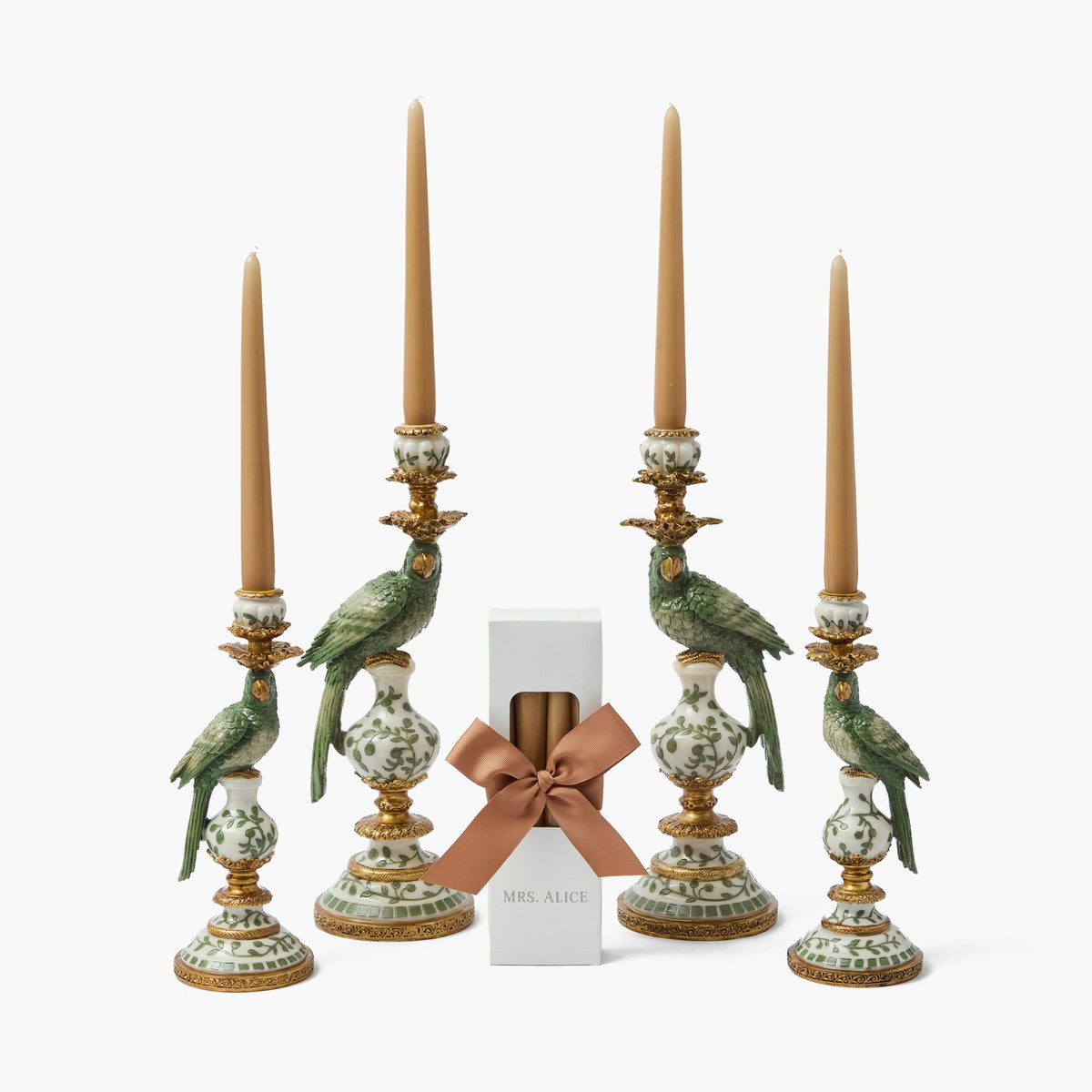Olive Green Parrot Candle Set (Sand)