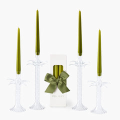 Palm Tree Glass Candle Set (Apple Green)