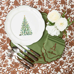 Chocolate Floral Pheasant Tablecloth