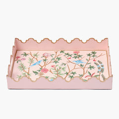 Small Pink Chinoiserie Tole Tray