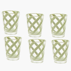 Green Swirl Outdoor Glasses (Set of 6)