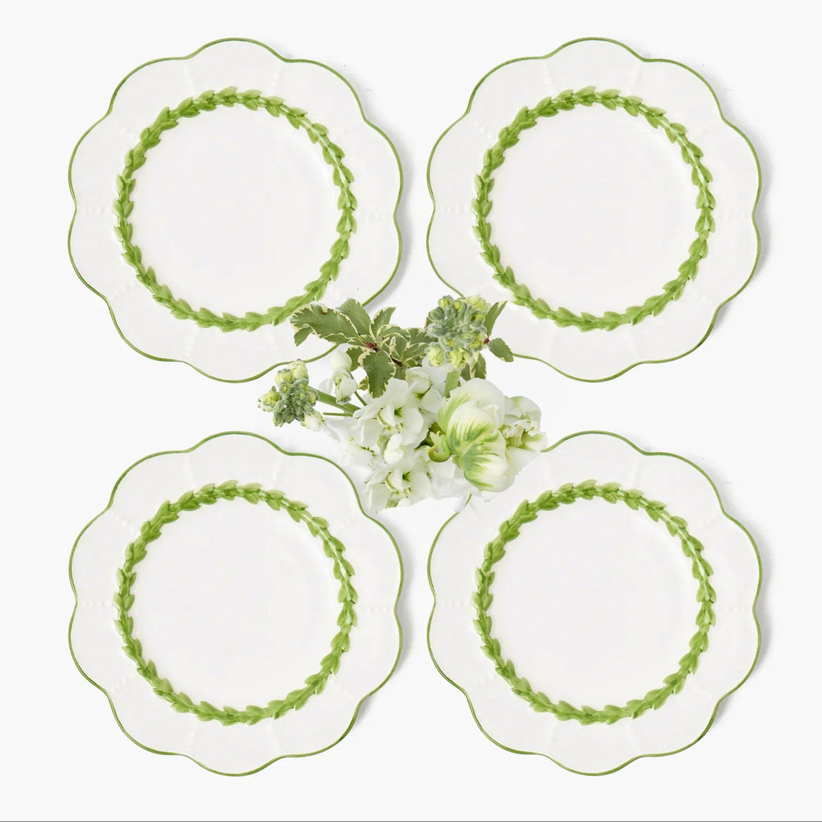 Green Laurel Starter Plates (Set of 4)